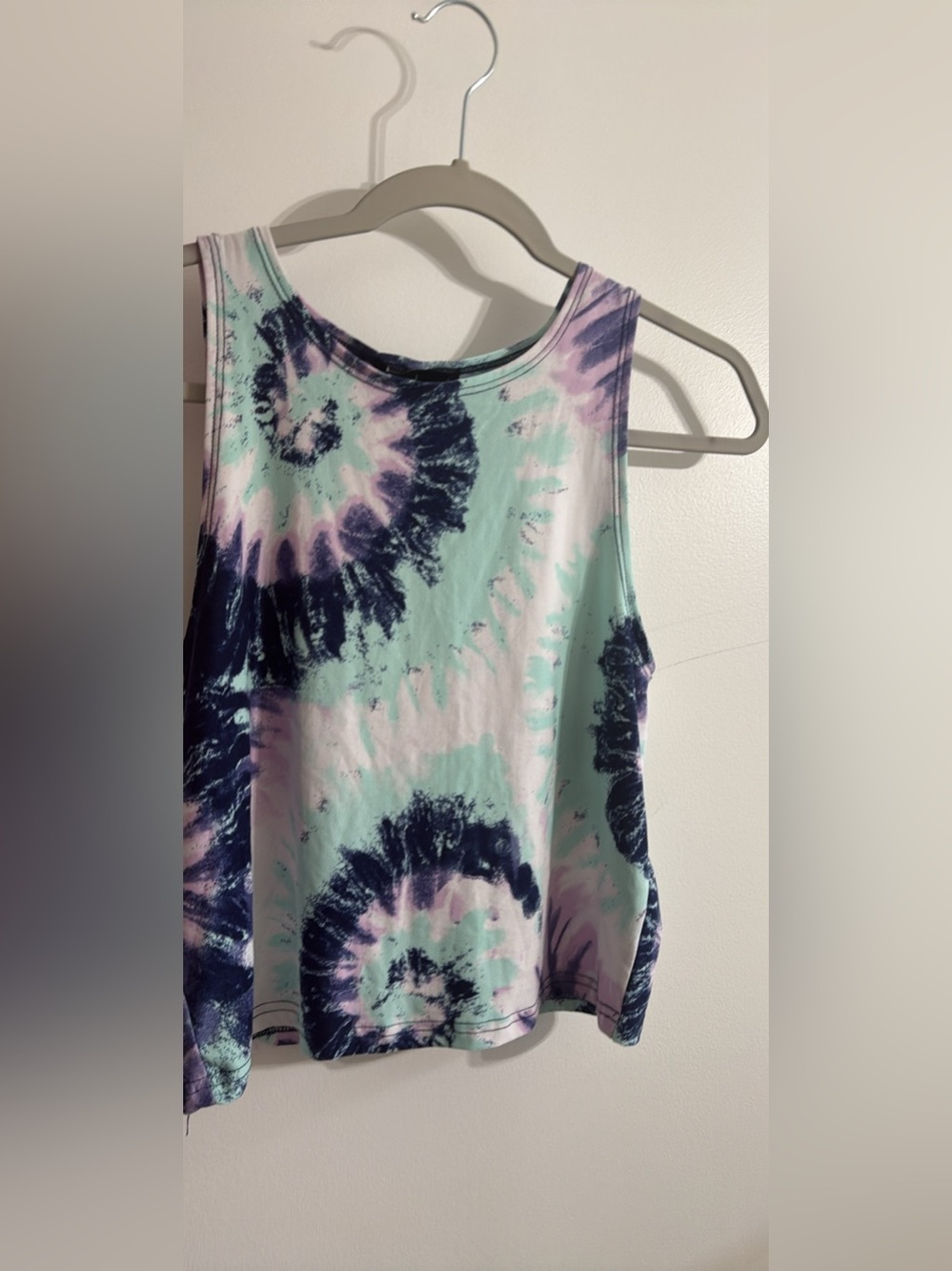 Tie-Dye Tank Top in Pastel Mint & Lavender